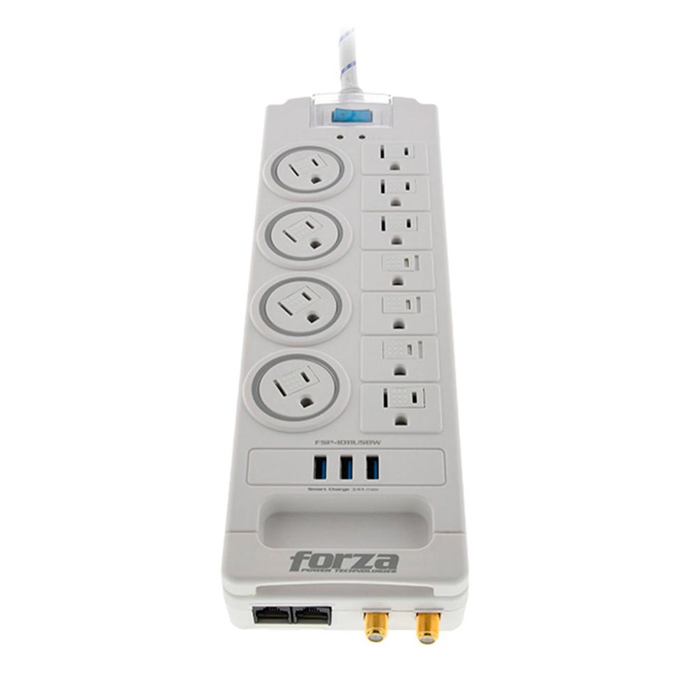 FORZA FSP-1011USBW Protector de Voltaje 1800J 1750W 11 tomas