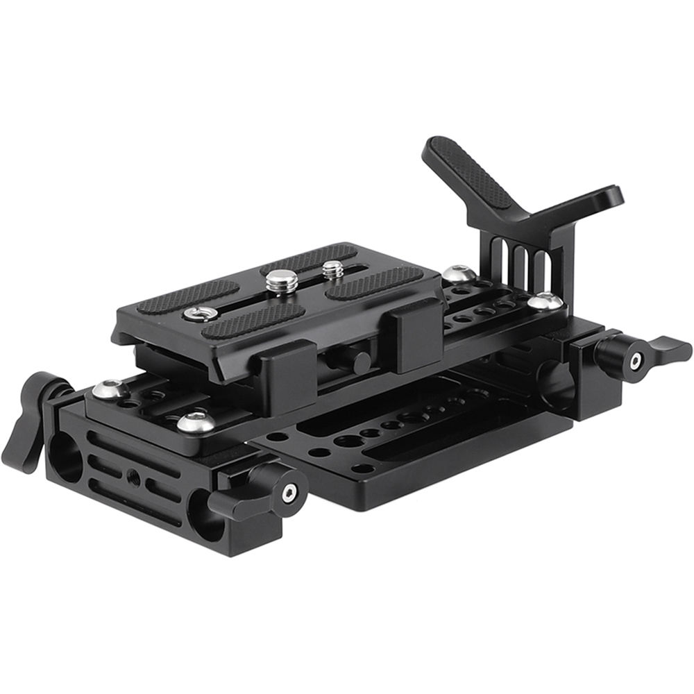 CAMVATE Placa de Liberación Rápida Estilo Manfrotto con Abrazadera Doble de 15mm y Soporte para Len