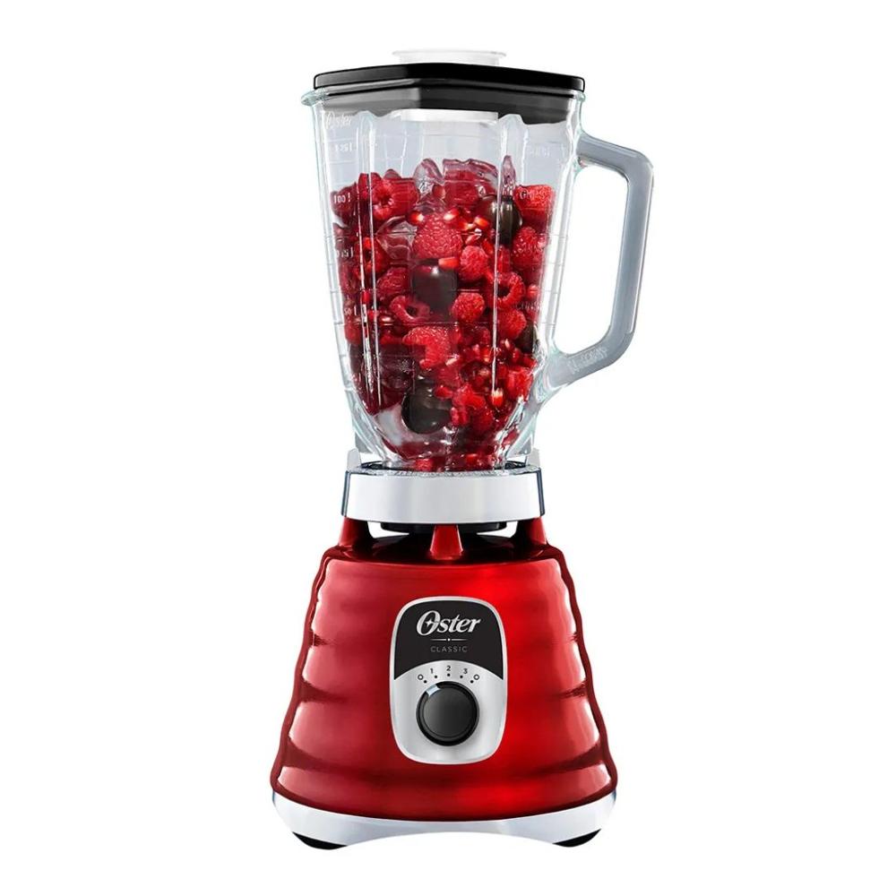 Licuadora Clasica Oster 3 Velocidades 1000W Cromada Roja BLST4126R