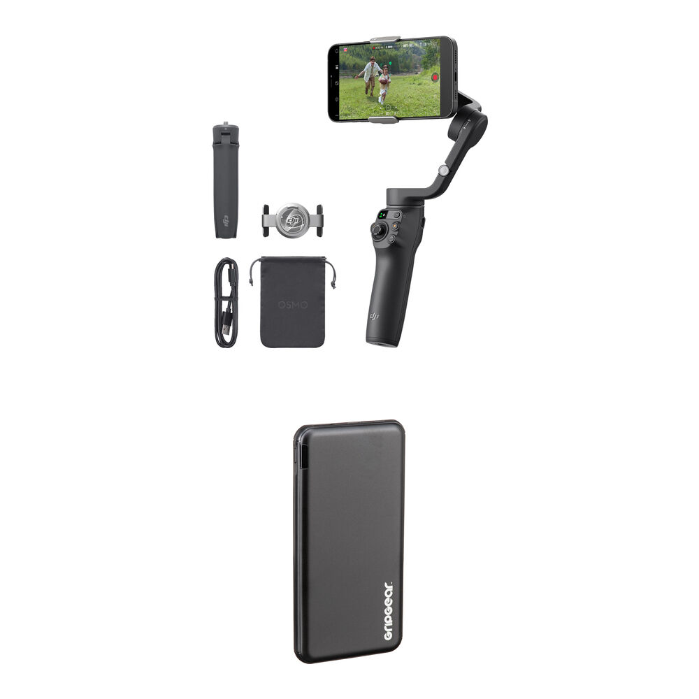 DJI Osmo Mobile 6: Gimbal para Smartphone con Power Bank Jupio de 10,000mAh y Cable 6 en 1