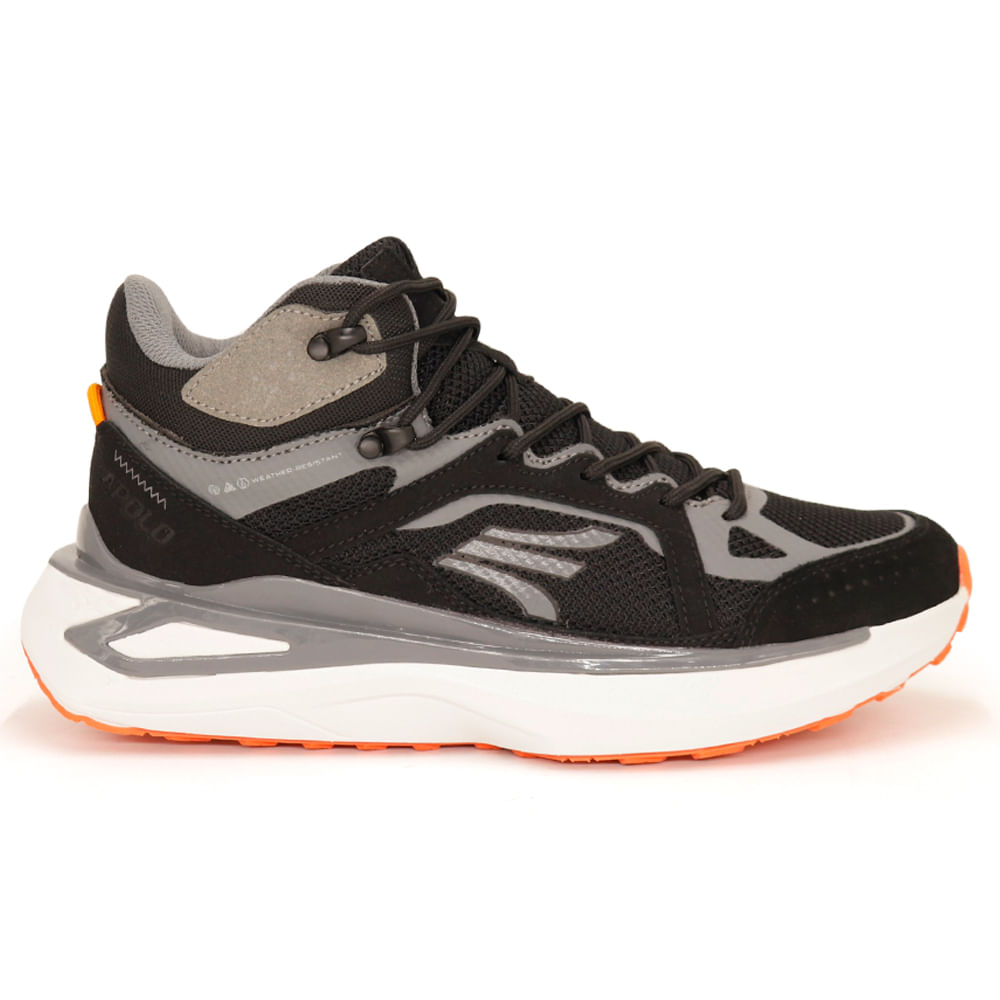 Zapatillas Botín Outdoor Hombre APOLO AH24-67Q4 GRIS/NEGRO/NARANJA