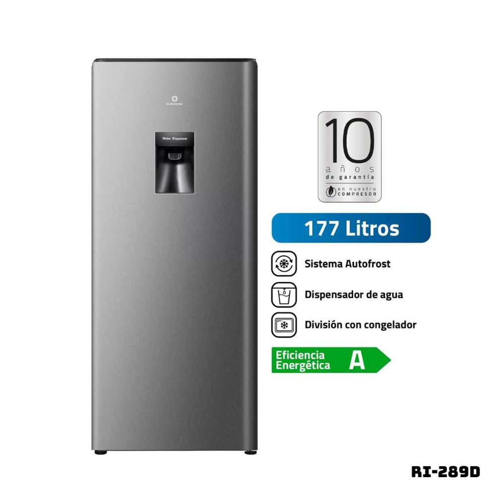 Refrigeradora INDURAMA 177 L Con DISP De Agua Plateado RI-289D