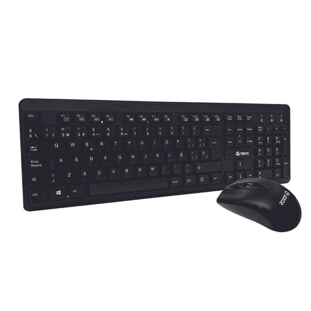 KIT INALÁMBRICO TECLADO MOUSE TEROS TE-4061N, RECEPTOR