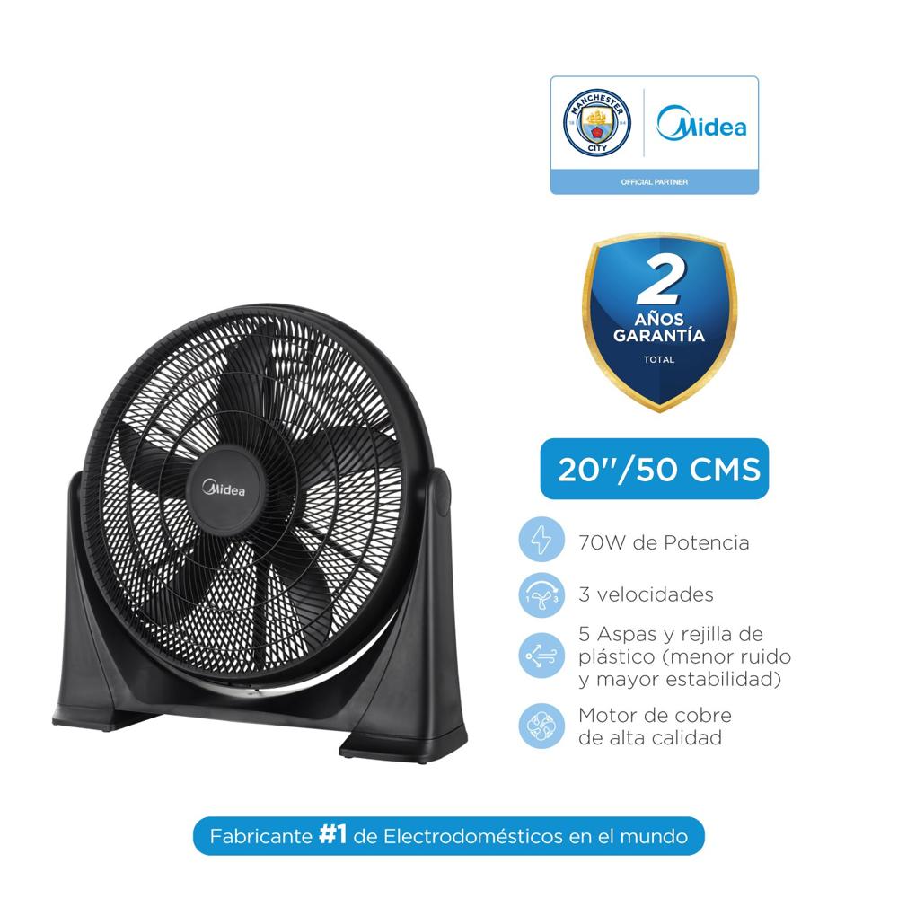 Ventilador de Piso Midea 20’’ 50 cm Negro Ventilador de Piso Midea 20’’ 50 cm Negro