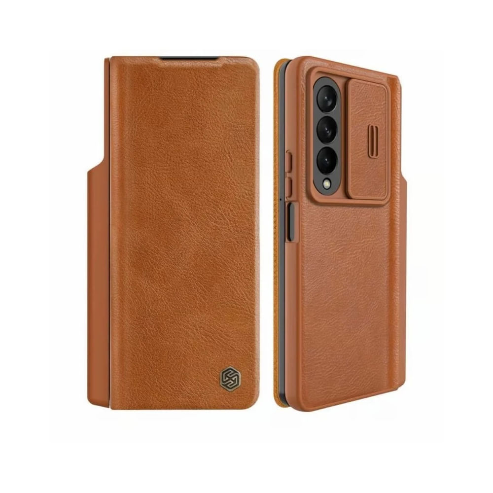 Case Nillkin Qin Pro Leather para Samsung S22 Ultra Camel