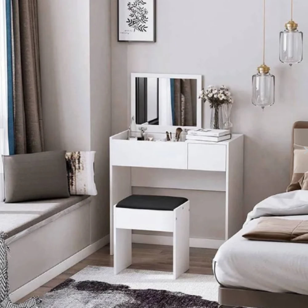 TOCADOR MARTINA CON ESPEJO FUNCIONAL NACION MUEBLES COLOR BLANCO TOCADOR MARTINA CON ESPEJO FUNCIONAL NACION MUEBLES COLOR BLANCO