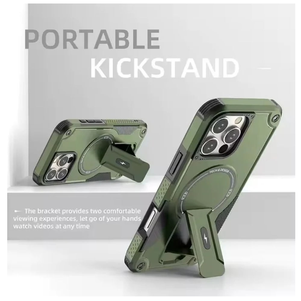 CASE MOKET ARMOR ANTICAIDAS PARA IPHONE 16 PRO VERDE