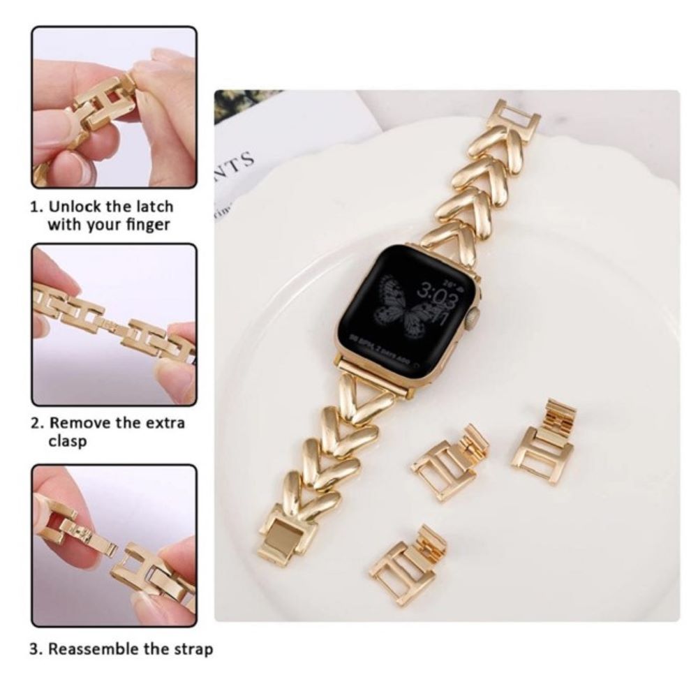 Correa Para Applewatch Y Watch 42-44-45-49mm Acero Trenzado Dorado
