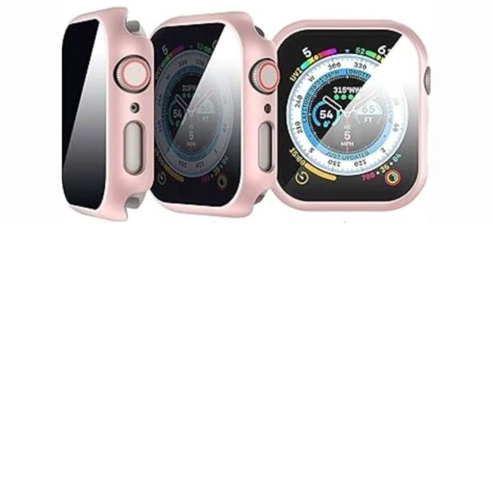 Bumper con glass antiespía para smartwatch 40-41mm rosado