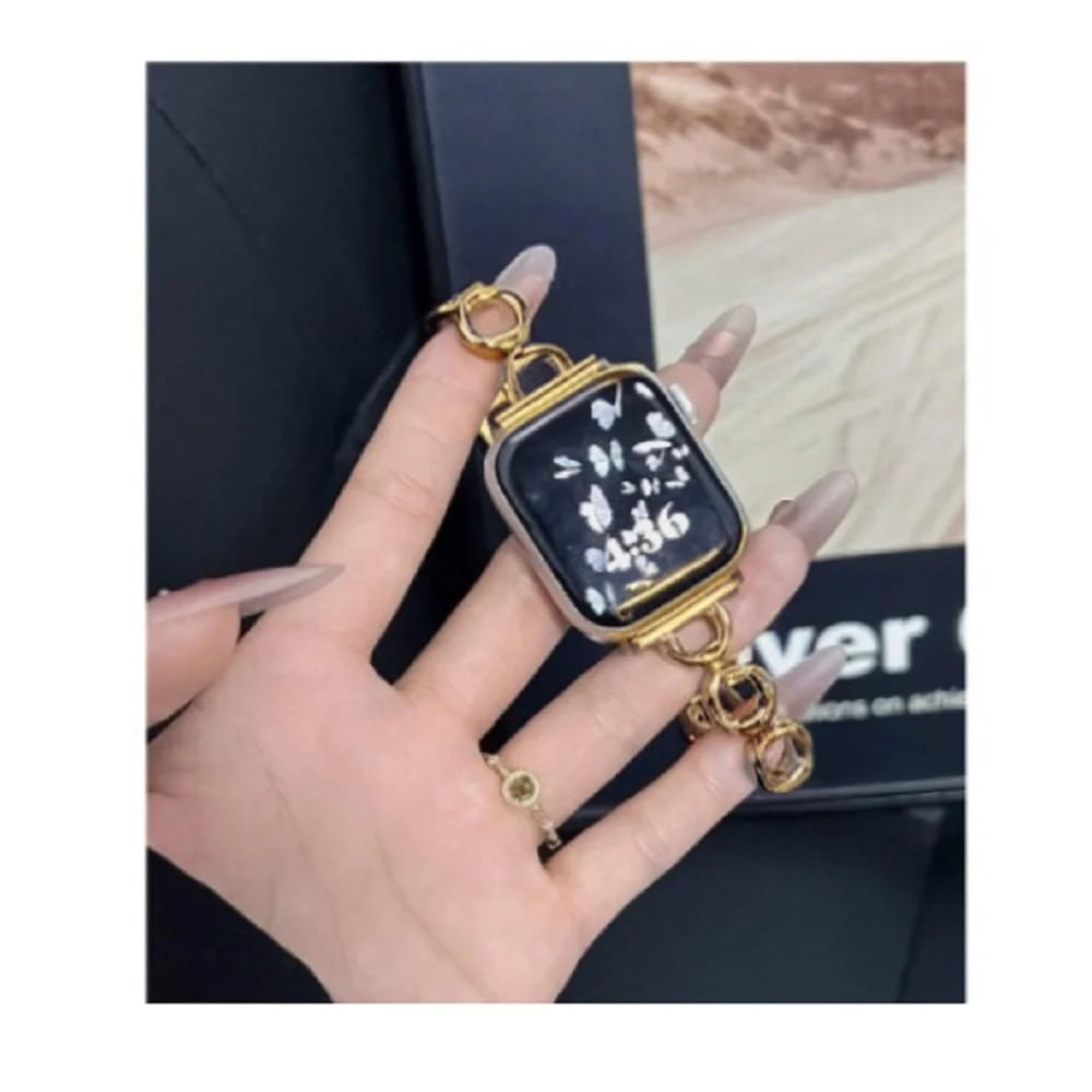 Correa Para Applewatch Y Watch Acero Rings Anillo 42 44 45 49mm Dorado Correa Para Applewatch Y Watch Acero Rings Anillo 42 44 45 49mm Dorado