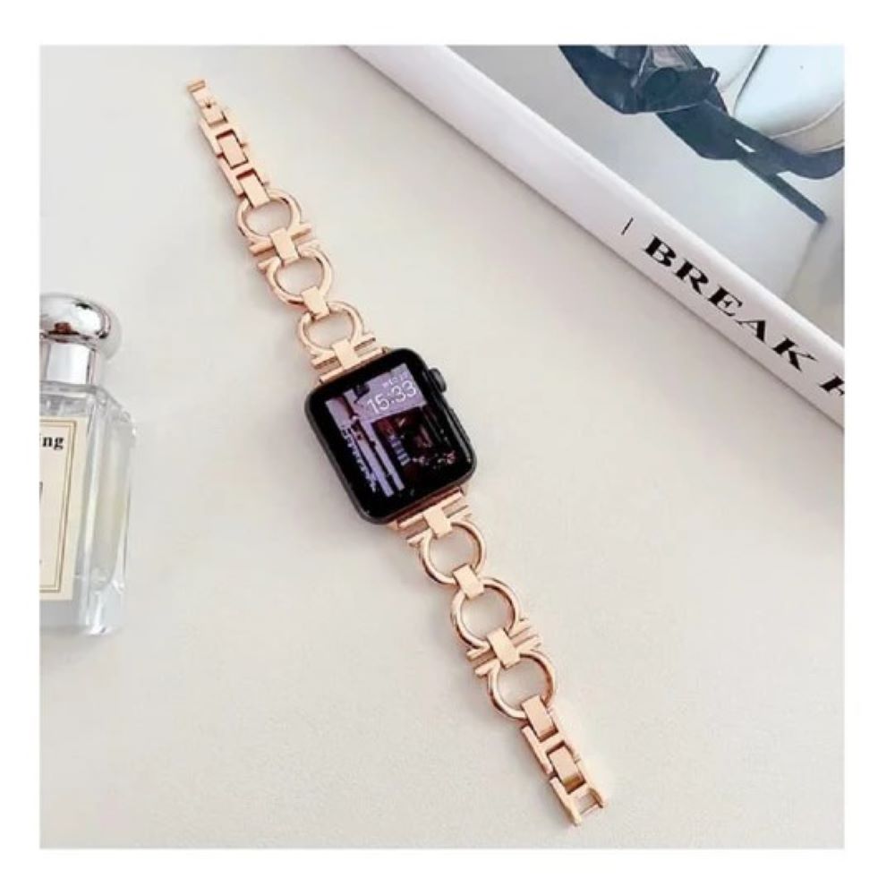 Correa Para Applewatch y Watch Acero Chanel 42 44 45 49mm Oro Rosa Correa Para Applewatch y Watch Acero Chanel 42 44 45 49mm Oro Rosa