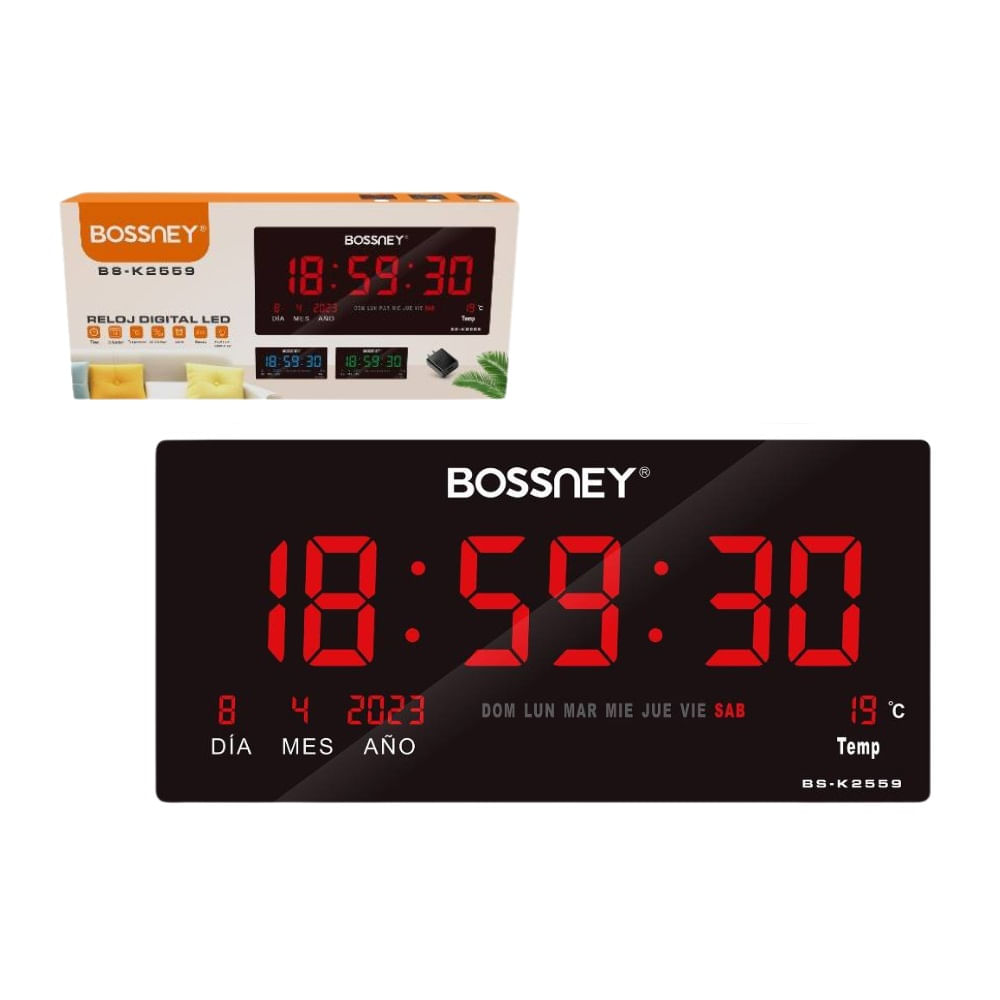 Reloj Digital Led Calendario e Indicador de Temperatura Bs-K2559