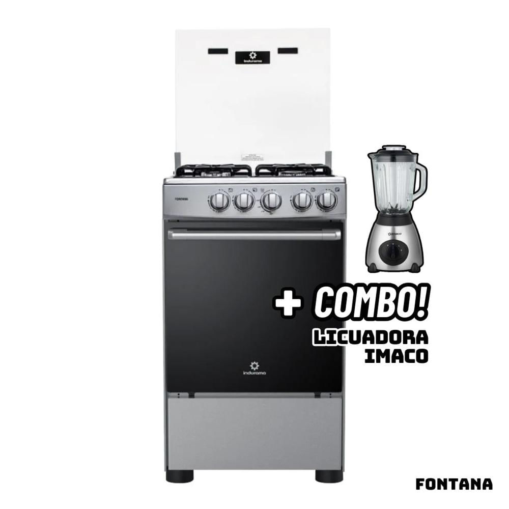 Cocina De Pie INDURAMA a Gas 4 Hornillas FONTANA + Licuadora IMACO