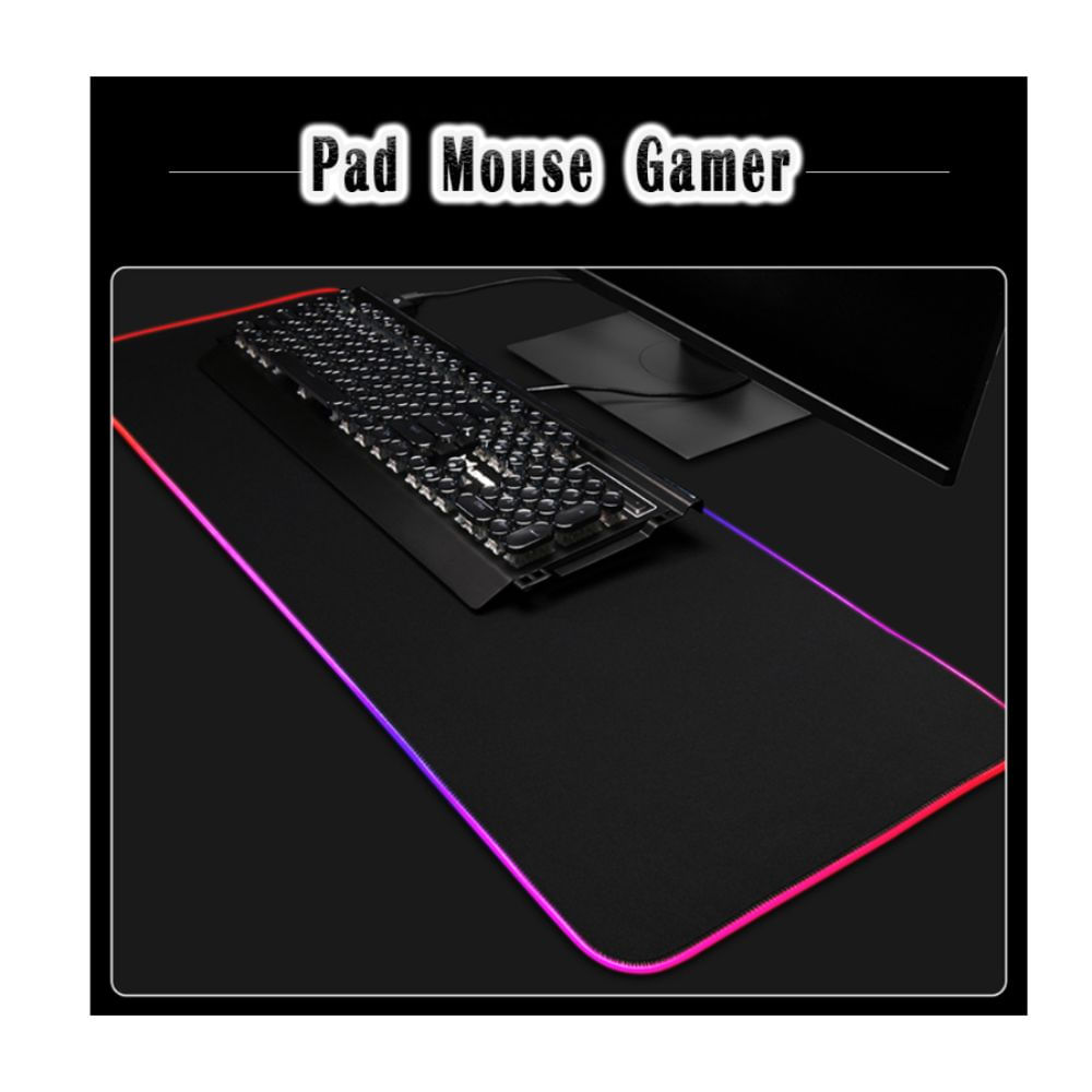 PAD MOUSE GAMER LUCES RGB Tamaño XL 100% Caucho Natural Negro PAD MOUSE GAMER LUCES RGB Tamaño XL 100% Caucho Natural Negro