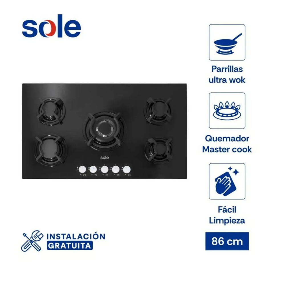 Encimera Vidrio Templado GLP Sole SOLCO033 86cm