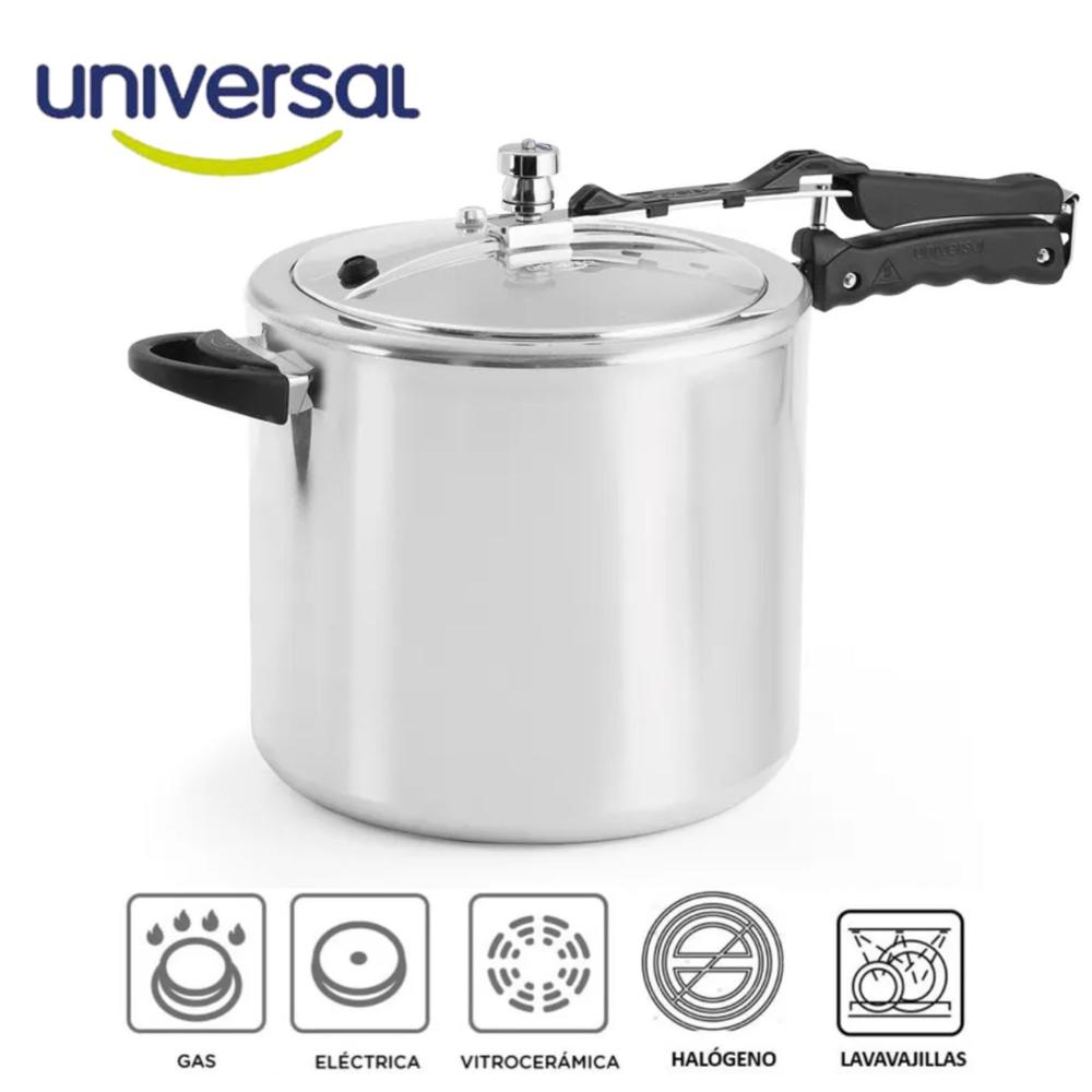 Olla a presión Universal 13 litros cierre interno doble válvula de seguridad Olla a presión Universal 13 litros cierre interno doble válvula de seguridad