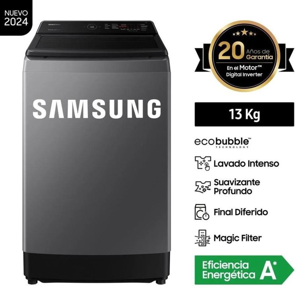 Lavadora Samsung WA13CG5441BDPE 13kg Ecobubble Color Gris 2024