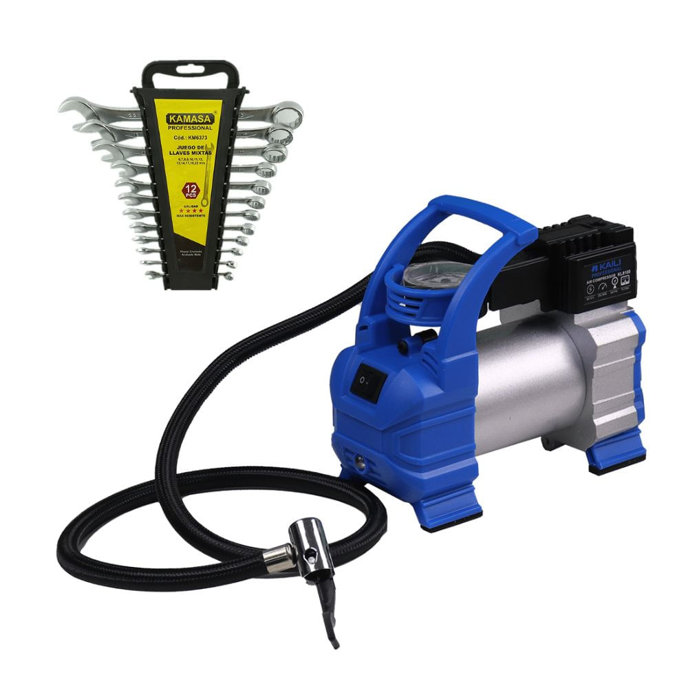 Inflador 14.5V + 4 Pz KL8100 + Set Llave Mixta 12Pz KM6373