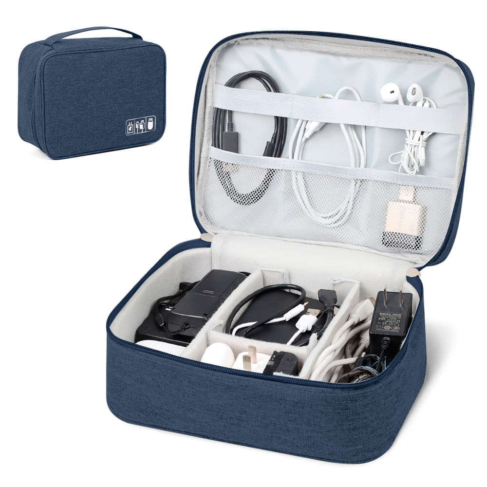 Neceser Organizador de Cables Y Accesorios Portátil Azul BW1