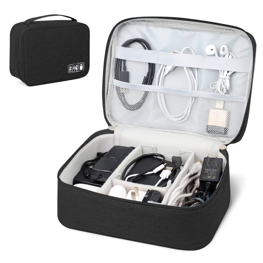 Neceser Organizador de Cables Y Accesorios Portátil Negro BW1