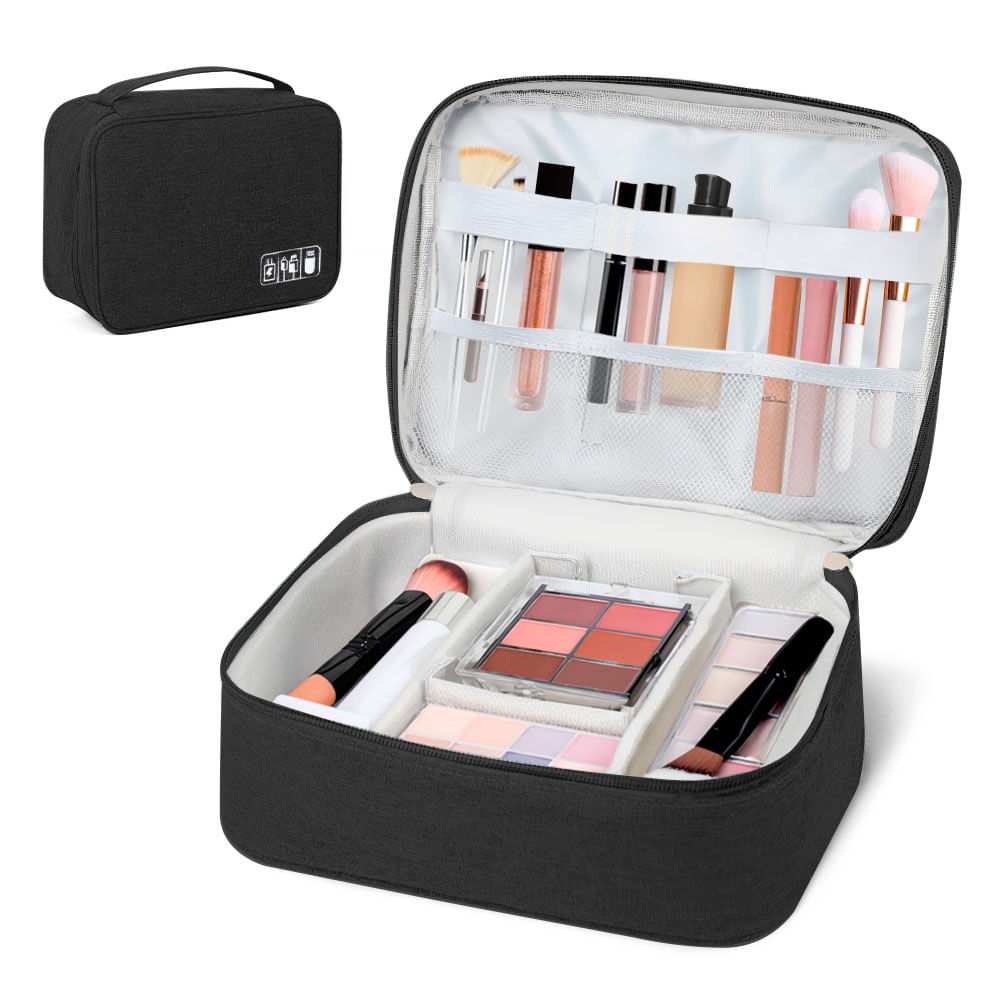 Neceser de Maquillaje Cosméticos Portátil Negro BW1