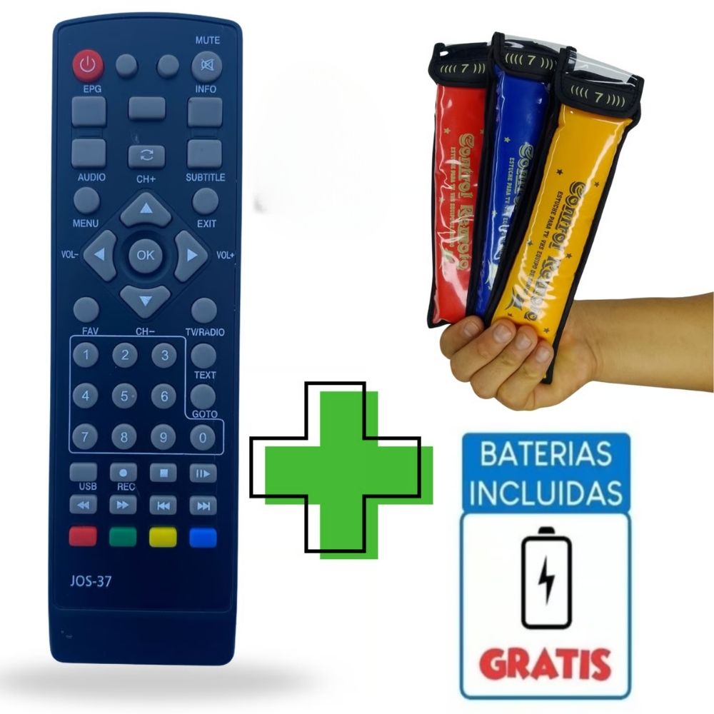 Control Remoto para Decodificador Tv Digital Hd Canales + Funda