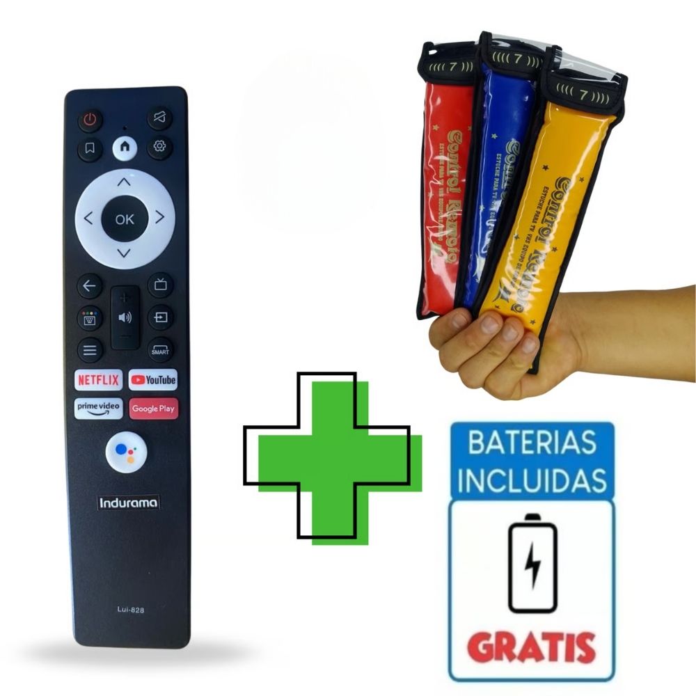 Control Remoto Compatible Para Tv Indurama Smart 4k + Funda