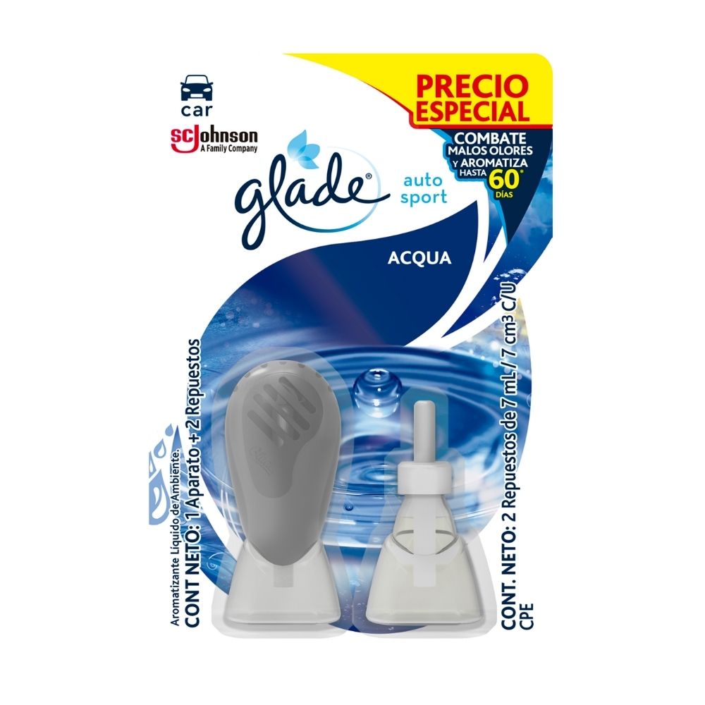 Ambientador Glade Aqua Sport Fu + 2 repuestos 7ml