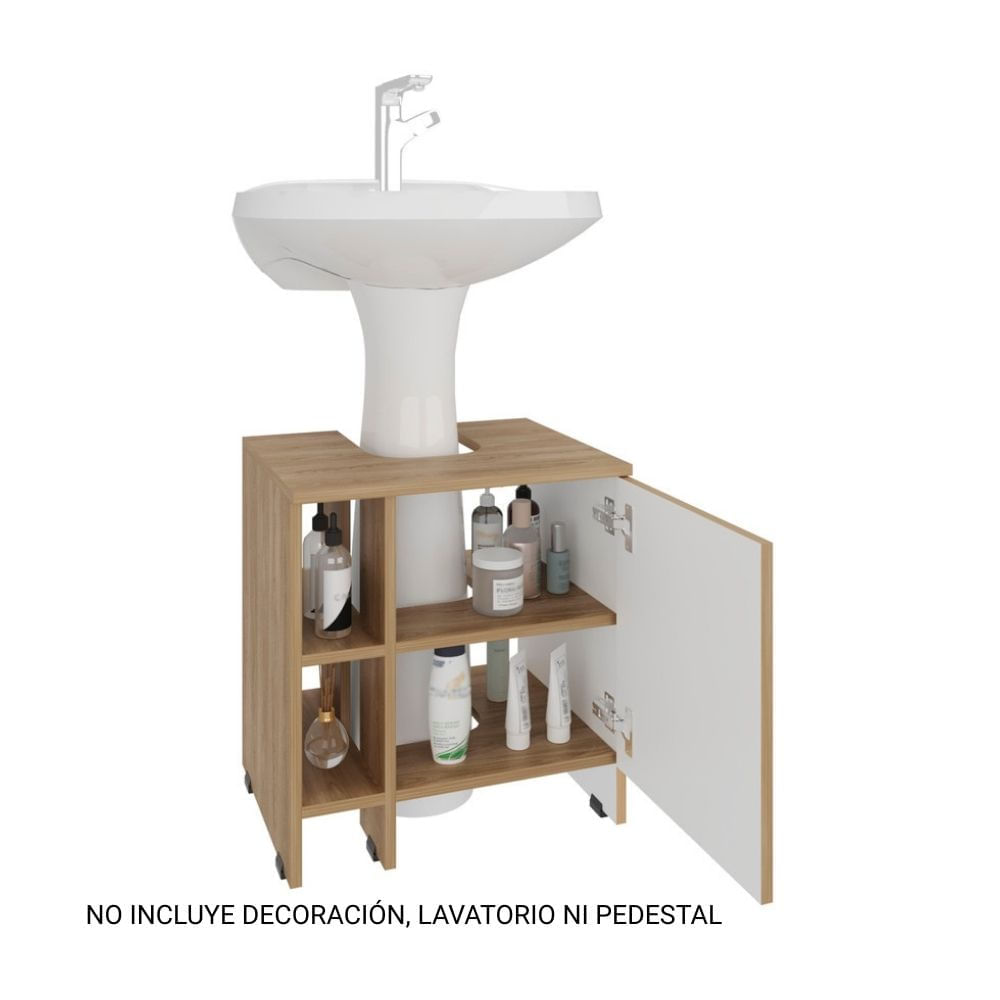 Mueble Baño Tuhome Modelo Barcelona Melamina Negro 1 Puerta