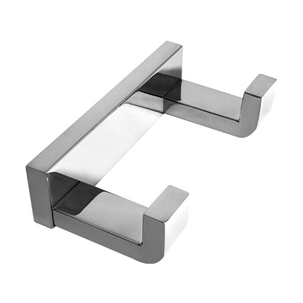 Perchero Doble de Baño Vainsa Glamour Plata