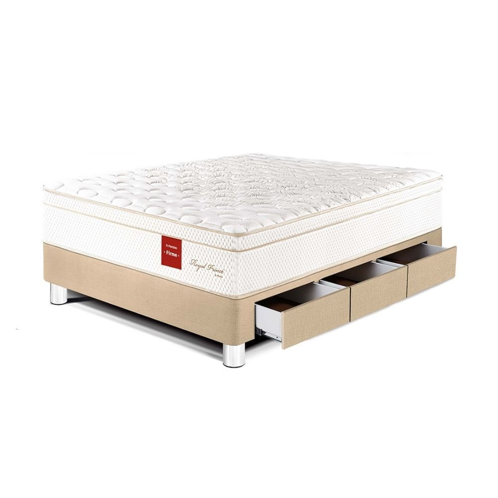 Cama Royal Prince Cajones 1.5 plazas Champagne Paraiso