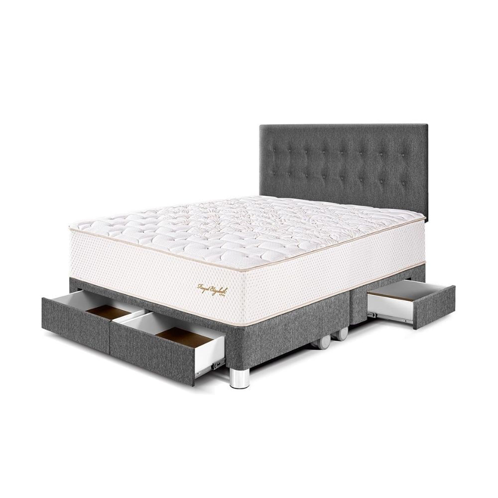 Dormitorio Royal Elizabeth Con Cajones King Gris Paraiso