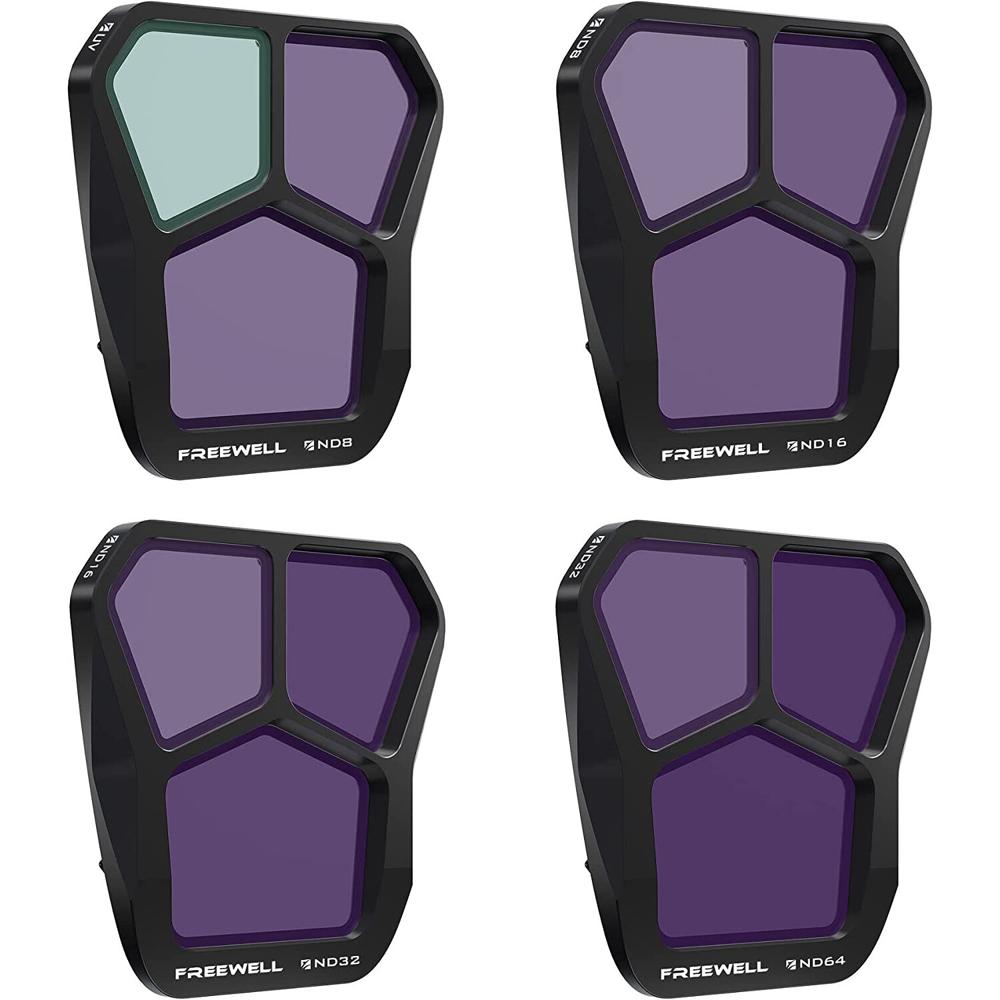 Filtros ND Divididos Freewell Standard para DJI Mavic 3 Pro/Pro Cine (Paquete de 4) - UV/ND8, ND8/1