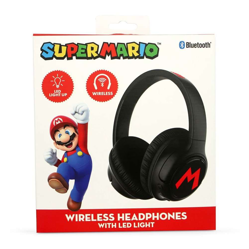 Auriculares inalámbricos OTL Super Mario Color Negro Con luz Led