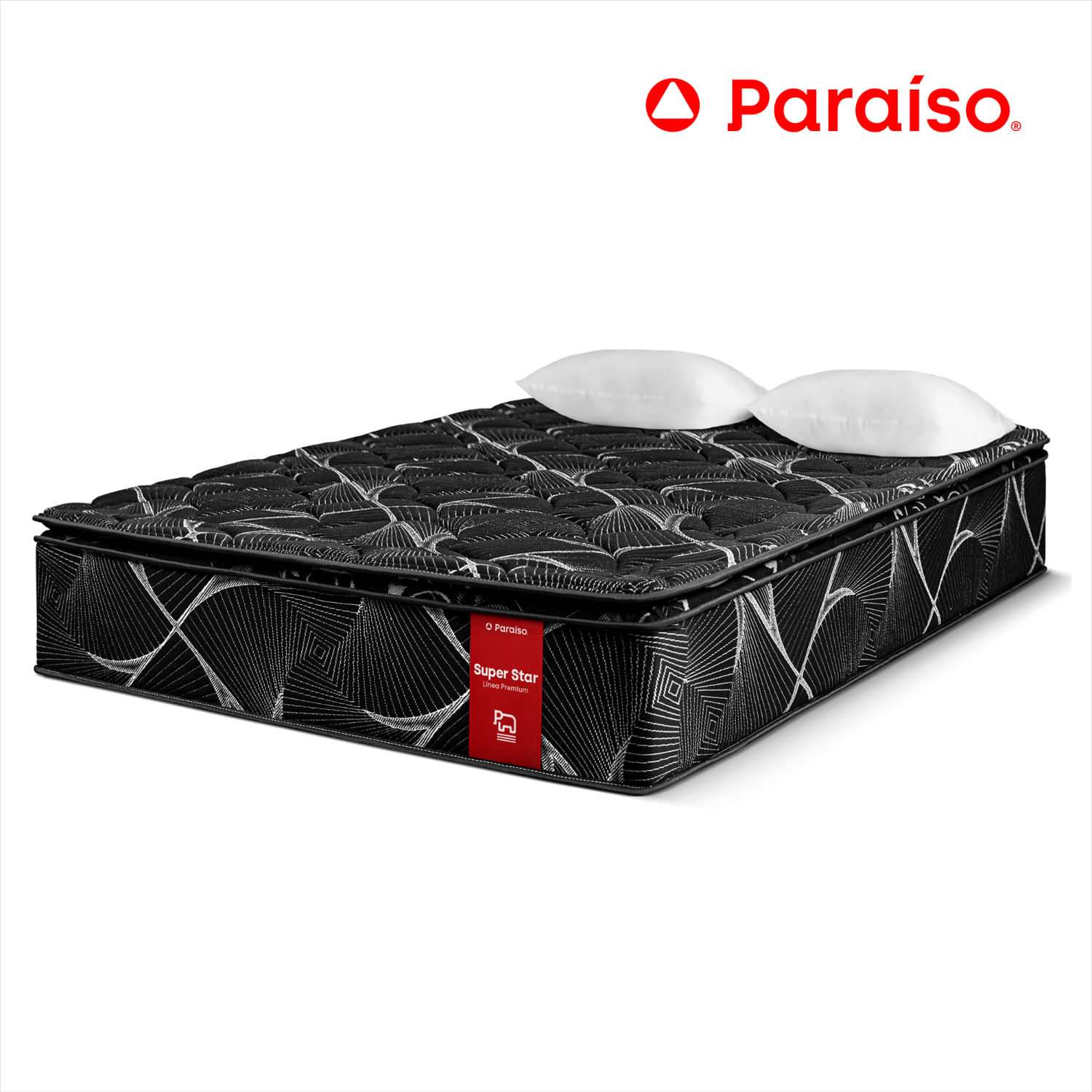Colchón PARAISO Super Star 2 Plazas + 2 Almohadas + 1 Protector