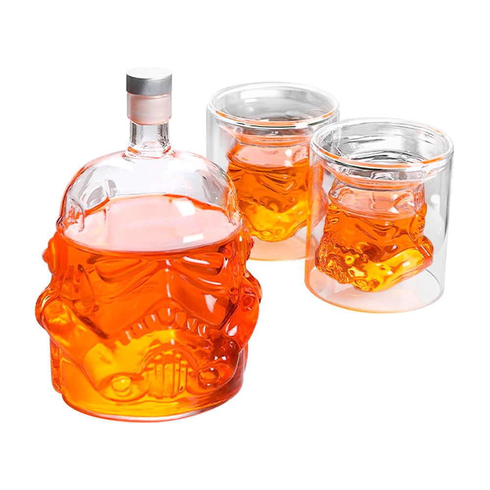 Decantador de Whisky Diseño Stormtrooper Botella 750ml 2 Vasos 150ml