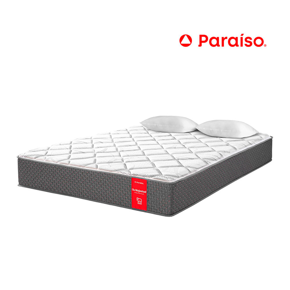 Colchón Paraíso Su Majestad de Lujo Queen + 2 almohadas + pr