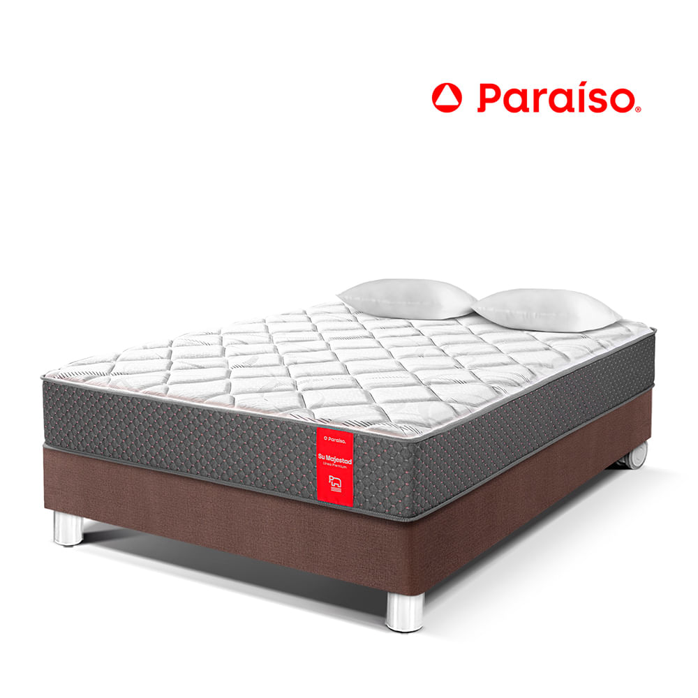 Cama Paraíso Su Majestad 2 Plazas + 2 Almohadas + Protector