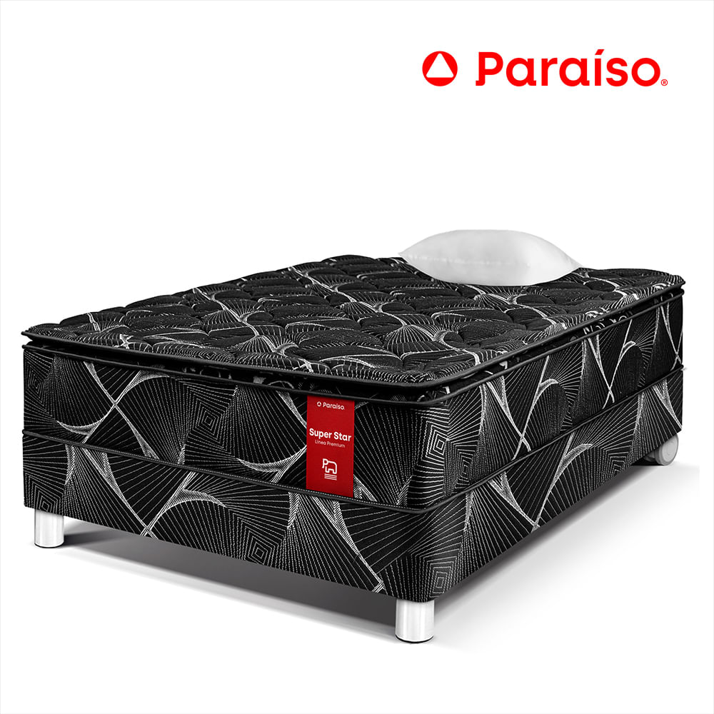 Cama Super Star Negro 1.5 Plazas