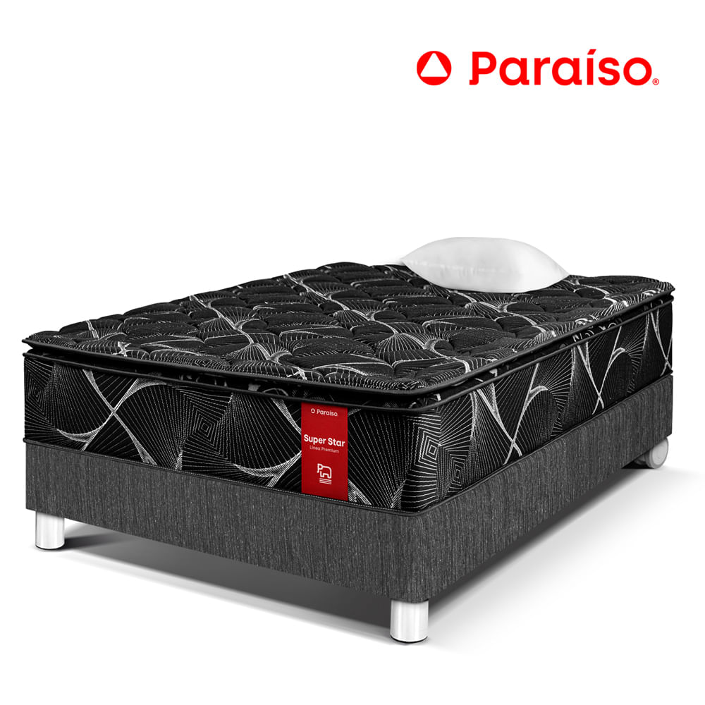 Cama Super Star Negro 1.5 Plazas Charcoal