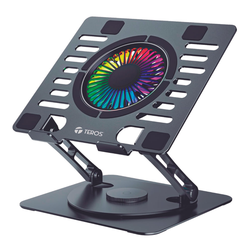 COOLER GAMER PARA LAPTOP TEROS TE 7132N ALUMINIO Y VENTILADOR RGB