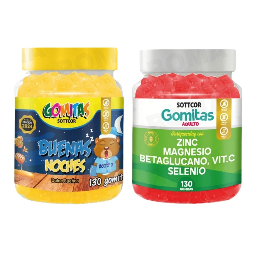 PACK 2 GOMITAS BUENAS NOCHES NIÑOS + ZINC ADULTO 260 UND