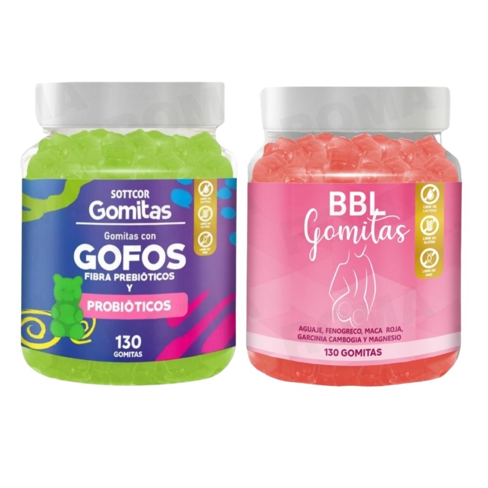 PACK 2 GOMITAS GOFOS PARA NIÑOS + GOMITAS AGUAJE BBL 260 UND