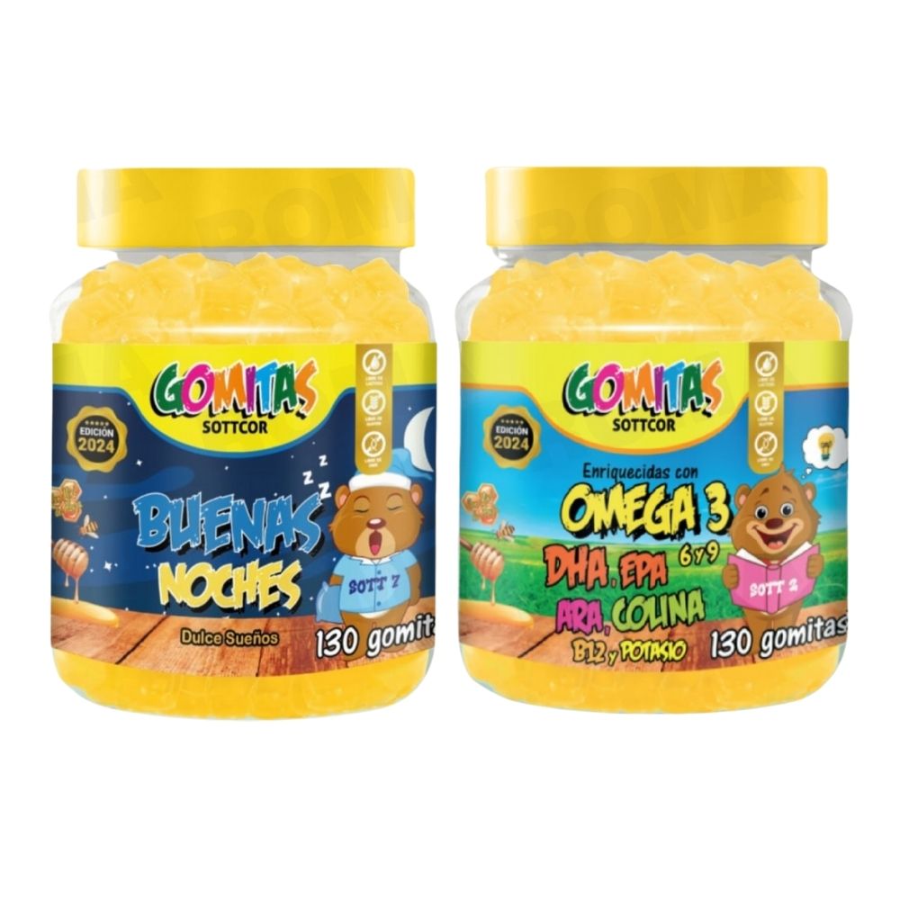 PACK 2 GOMITAS BUENAS NOCHES NIÑOS + OMEGA 3 NIÑOS 260 UND