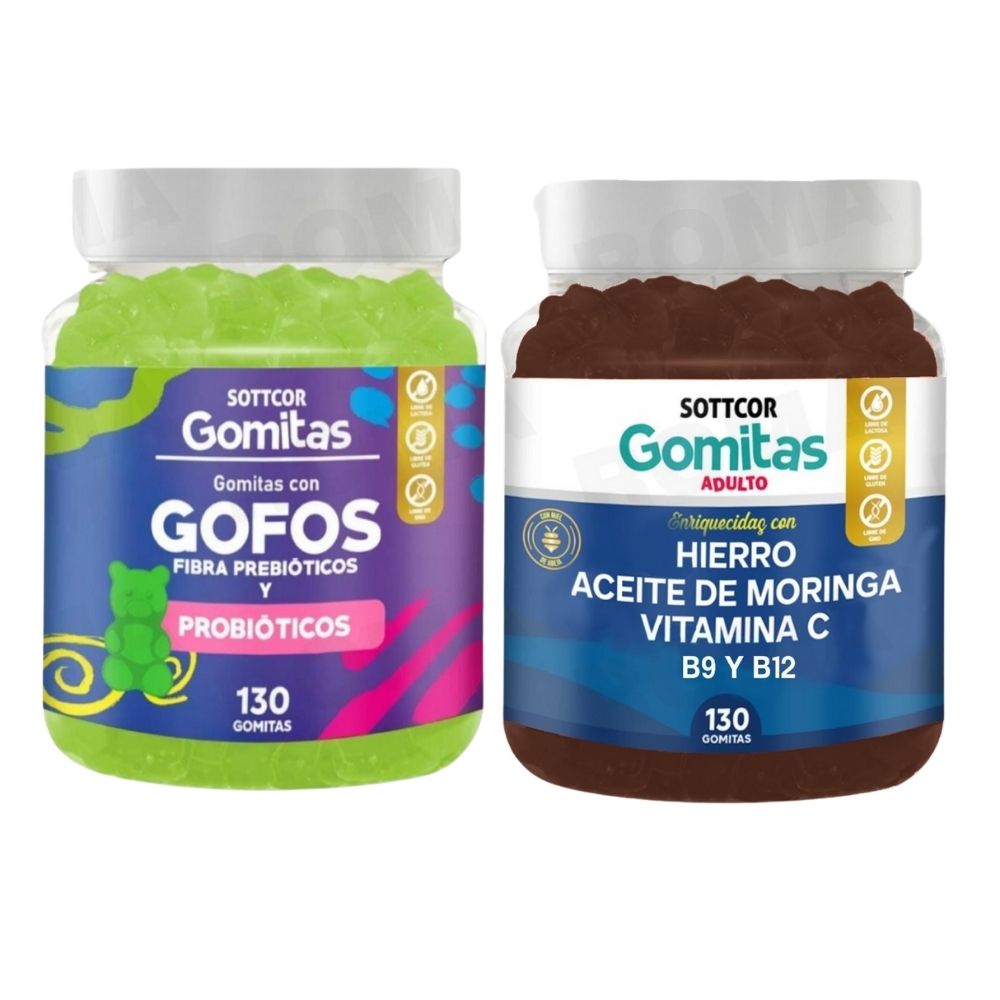 PACK 2 GOMITAS GOFOS PARA NIÑOS + HIERRO ADULTOS 260 UND