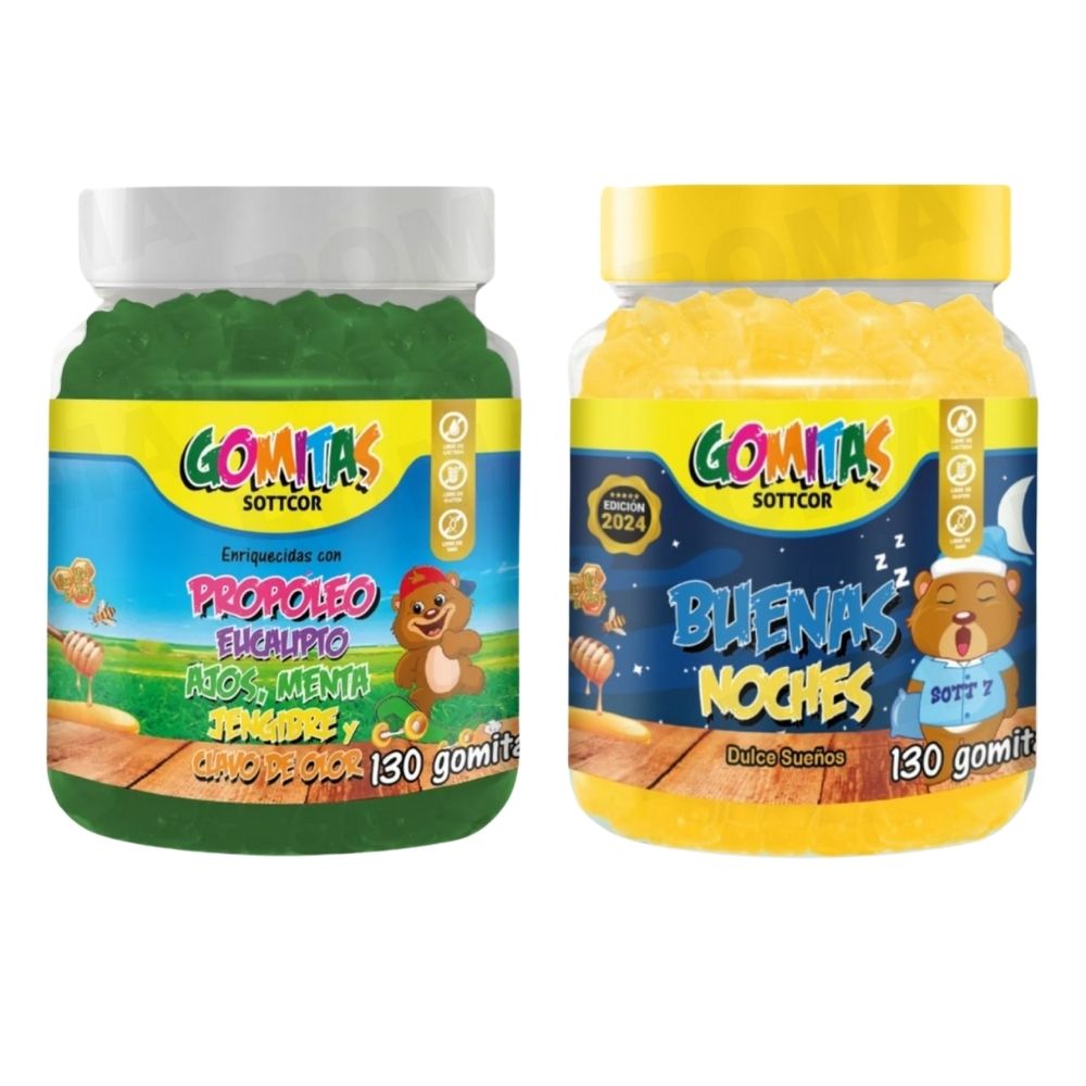 PACK 2 GOMITAS PROPÓLEO NIÑOS + GOMITAS BUENAS NOCHES NIÑOS 130UND