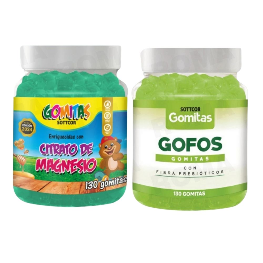 PACK 2 GOMITAS CITRATO DE MAGNESIO NIÑOS + GOFOS PARA ADULTOS 260 UND