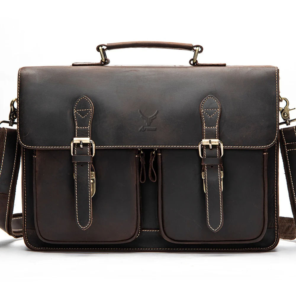 Maletín De Cuero Vacuno ENZO 9033 (Laptop 14"")