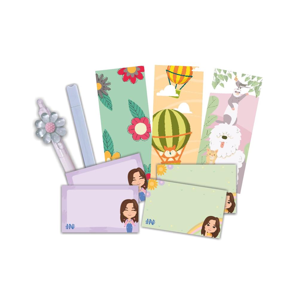 Kit Ingenial Ariana Básicos: marcapáginas, notas, lapicero, resaltador