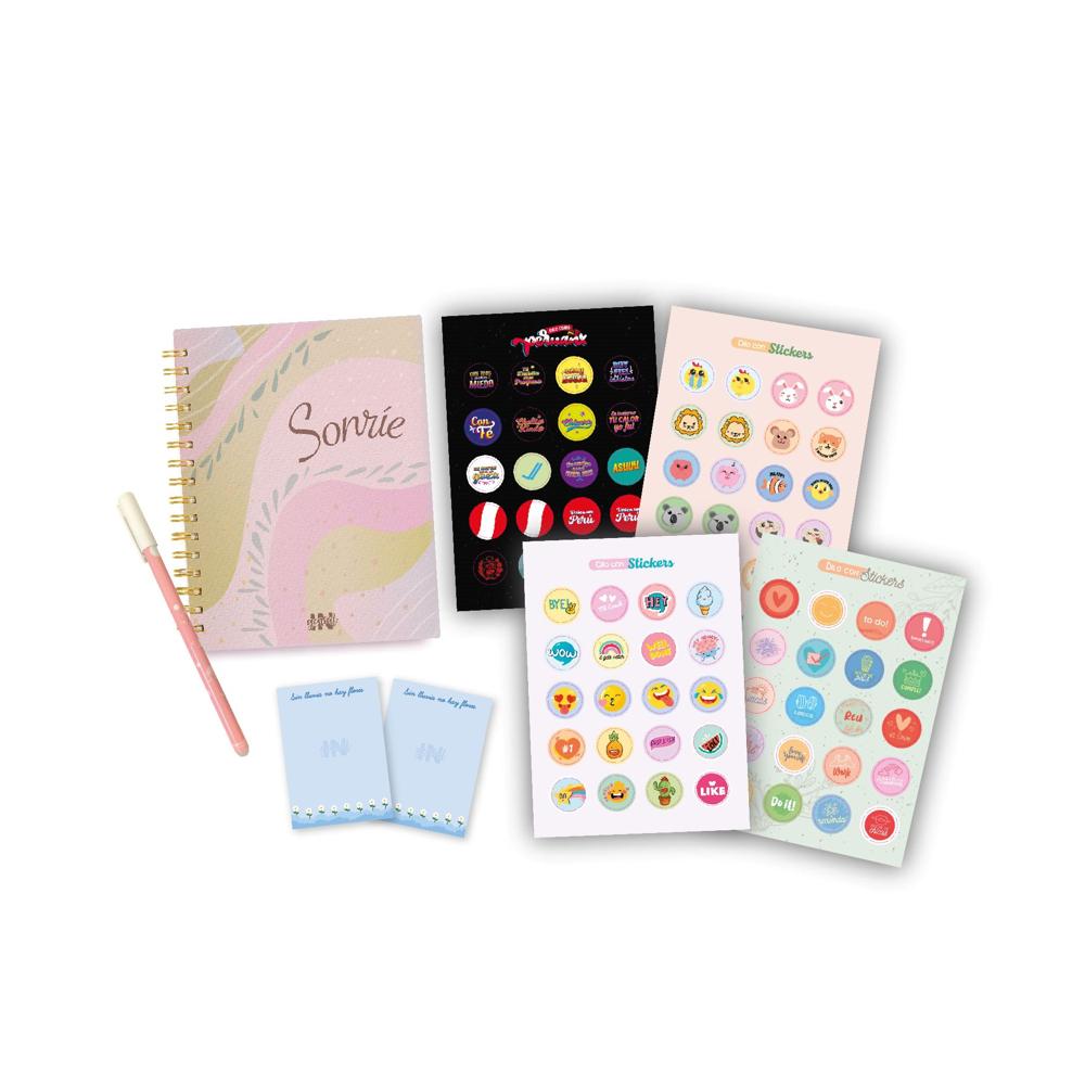 Pack Ingenial Sonríe: cuaderno, notas, stickers